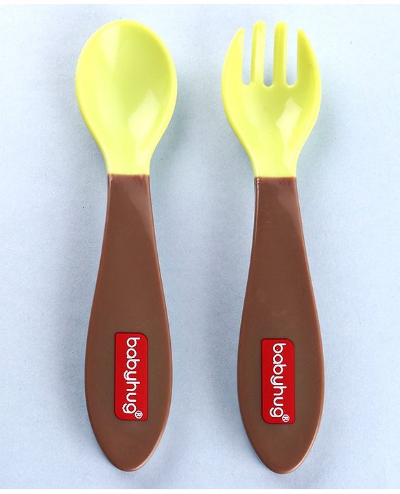 Babyhug Ergo Grip Spoon & Fork Set  Purple| BPA-Free| Soft, Easy-Grip Handles| Safe Rounded Edges| Self & Parent Feeding