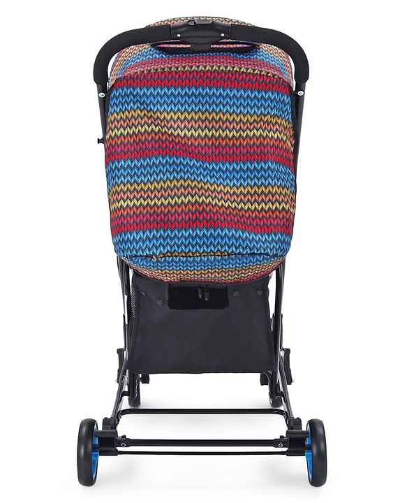 Babyhug Rock Star Stroller Cum Rocker With 5 Point Safety Harness - Blue| Reclining Seat| Linked Brake| Adjustable Canopy| Single Hand Fold