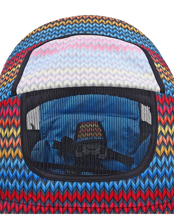 Babyhug Rock Star Stroller Cum Rocker With 5 Point Safety Harness - Blue| Reclining Seat| Linked Brake| Adjustable Canopy| Single Hand Fold