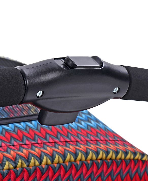 Babyhug Rock Star Stroller Cum Rocker With 5 Point Safety Harness - Blue| Reclining Seat| Linked Brake| Adjustable Canopy| Single Hand Fold