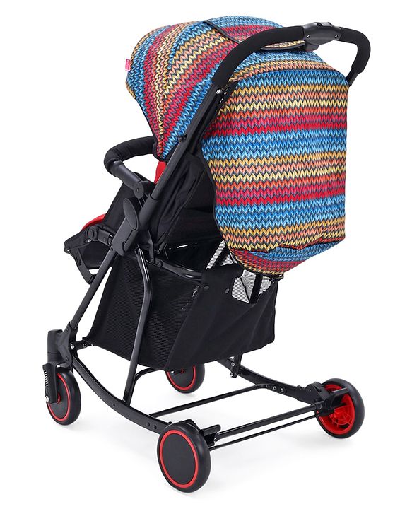 Babyhug Rock Star Stroller Cum Rocker With 5 Point Safety Harness - Red| Reclining Seat| Linked Brake| Adjustable Canopy| Single Hand Fold