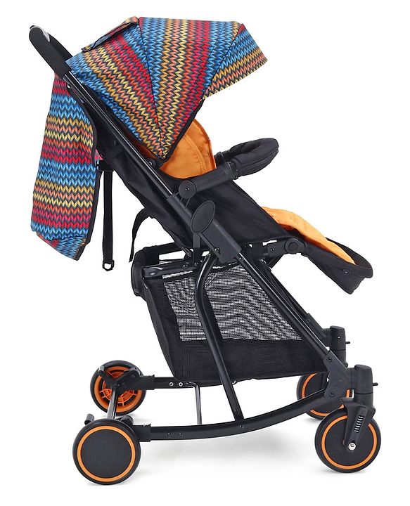 Babyhug Rock Star Stroller Cum Rocker With 5 Point Safety Harness - Red| Reclining Seat| Linked Brake| Adjustable Canopy| Single Hand Fold