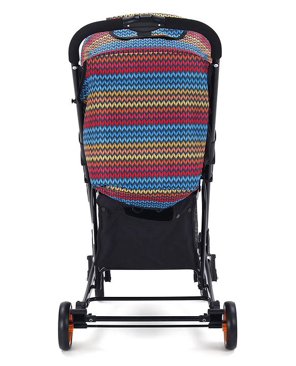 Babyhug Rock Star Stroller Cum Rocker With 5 Point Safety Harness - Red| Reclining Seat| Linked Brake| Adjustable Canopy| Single Hand Fold