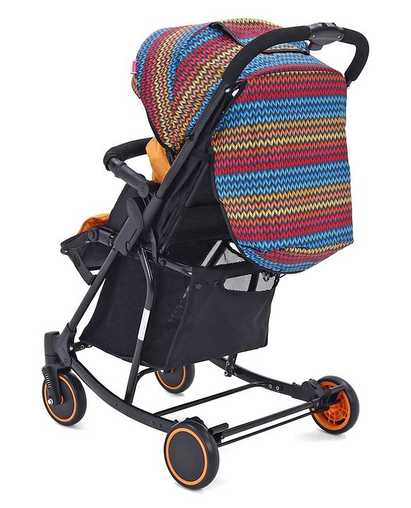 Babyhug Rock Star Stroller Cum Rocker With 5 Point Safety Harness - Red| Reclining Seat| Linked Brake| Adjustable Canopy| Single Hand Fold