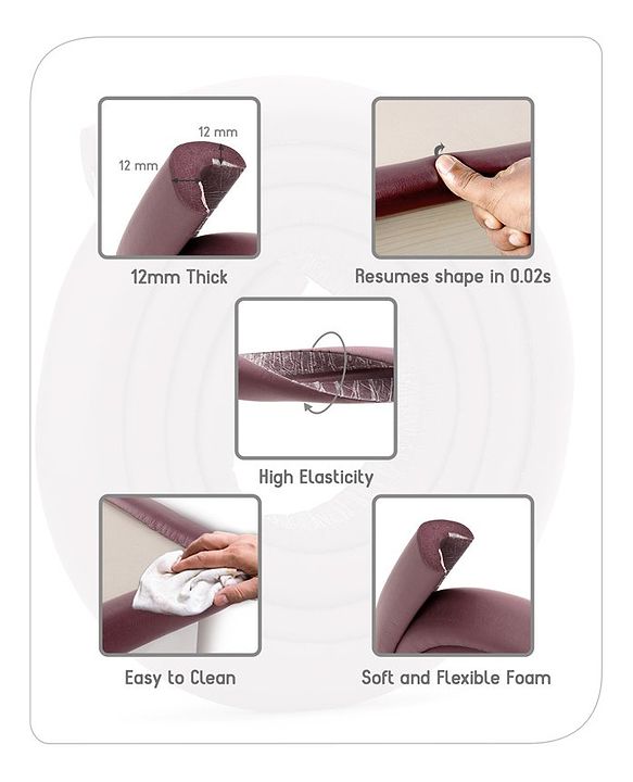 Babyhug Wooden Corner Edge Protector - Brown