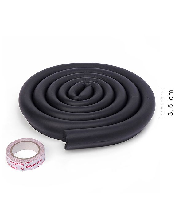 Babyhug Glass Corner Edge Protector  With Tape - Black