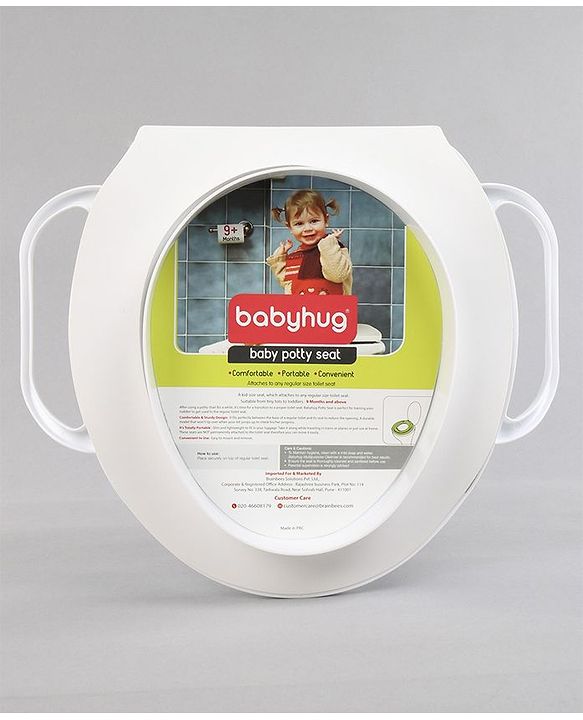 Babyhug Soft Potty Seat With Handle Sea Print - White