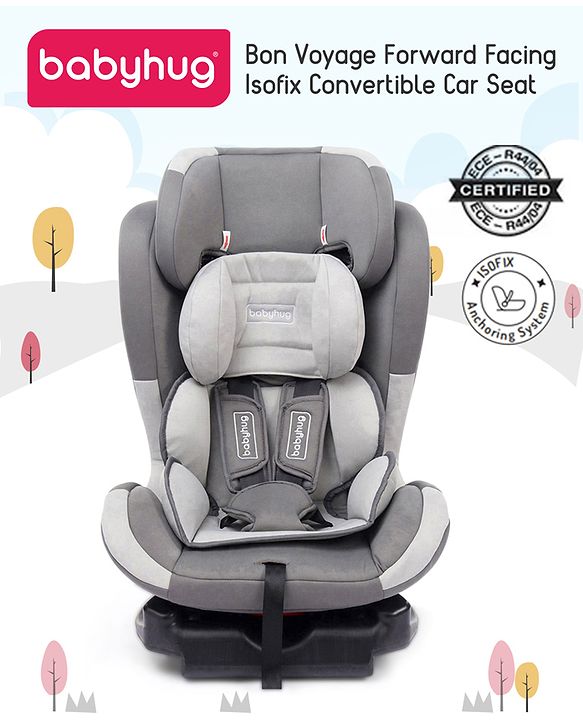 Babyhug Bon Voyage Forward Facing Isofix Convertible Car Seat - Grey