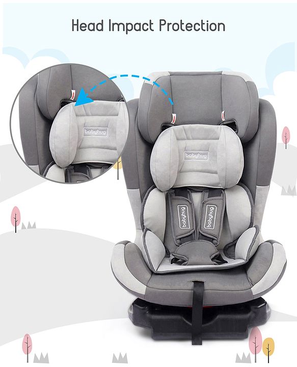 Babyhug Bon Voyage Forward Facing Isofix Convertible Car Seat - Grey