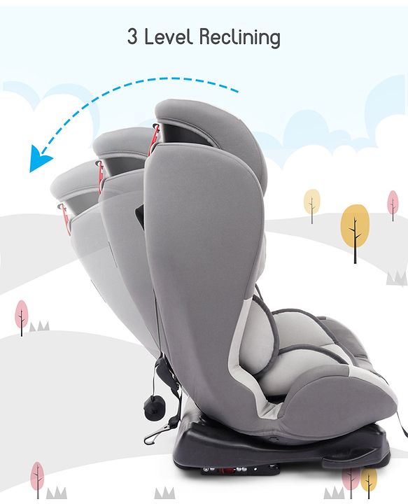 Babyhug Bon Voyage Forward Facing Isofix Convertible Car Seat - Grey