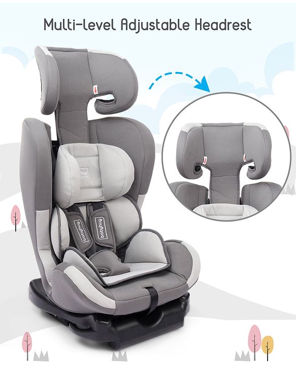 Babyhug Bon Voyage Forward Facing Isofix Convertible Car Seat - Grey