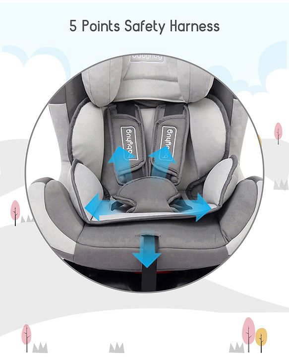 Babyhug Bon Voyage Forward Facing Isofix Convertible Car Seat - Grey