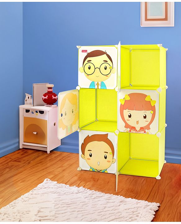 Babyhug 6 Cabinets Detachable Storage Unit Cartoon Print - Green