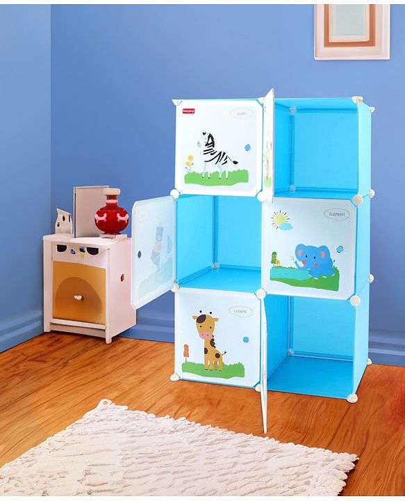 Babyhug 6 Cabinets Detachable Storage Unit Cartoon Print - Green
