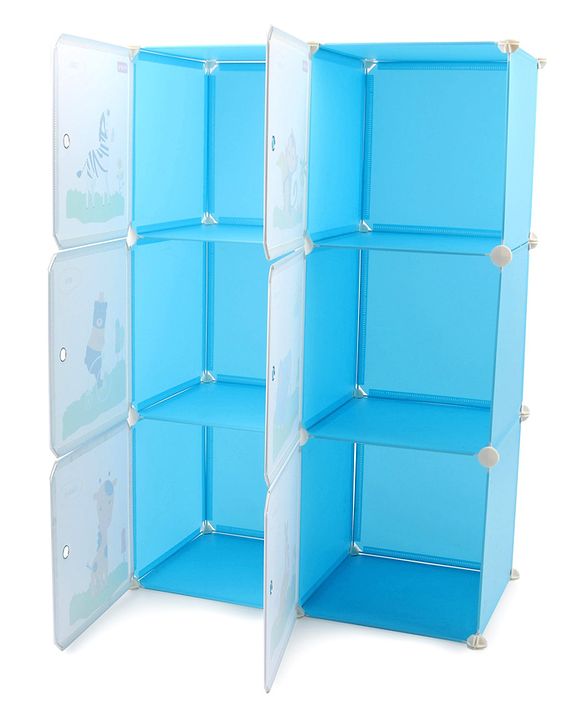 Babyhug 6 Cabinets Detachable Storage Unit Cartoon Print - Green