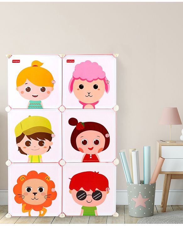 Babyhug 6 Cabinets Detachable Storage Unit Cartoon Print - Green