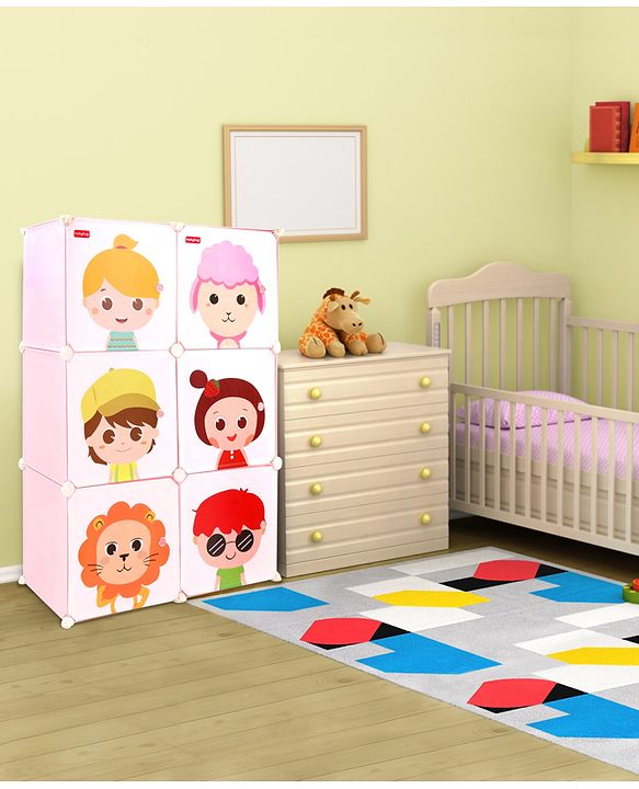 Babyhug 6 Cabinets Detachable Storage Unit Cartoon Print - Green