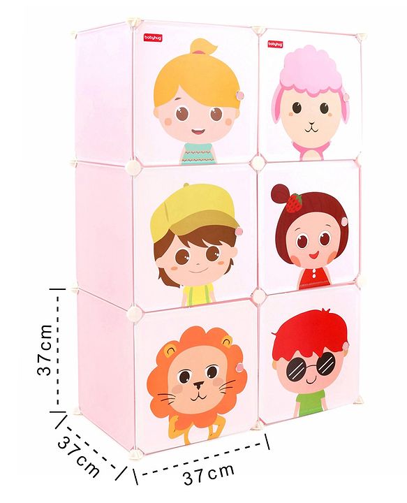 Babyhug 6 Cabinets Detachable Storage Unit Cartoon Print - Green