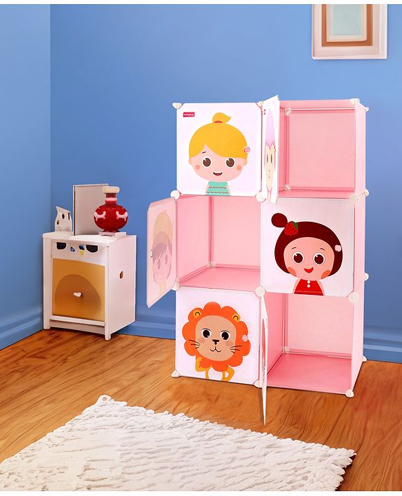 Babyhug 6 Cabinets Detachable Storage Unit Cartoon Print - Green