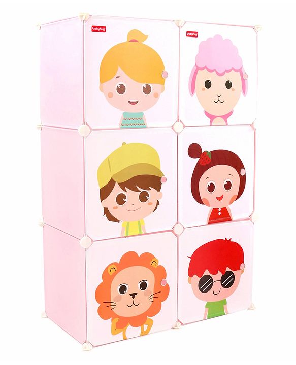 Babyhug 6 Cabinets Detachable Storage Unit Cartoon Print - Green