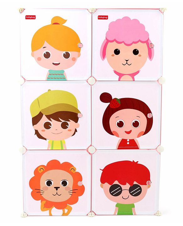 Babyhug 6 Cabinets Detachable Storage Unit Cartoon Print - Green