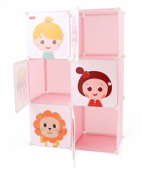 Babyhug 6 Cabinets Detachable Storage Unit Cartoon Print - Green