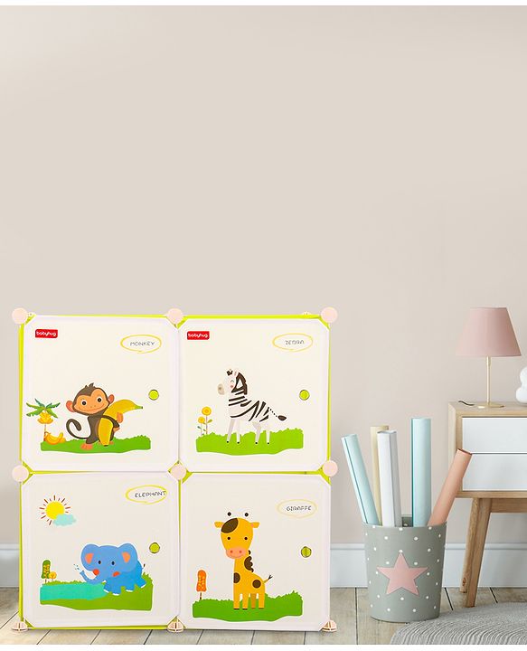 Babyhug 4 Layered Detachable Storage Unit Animal Print - Green