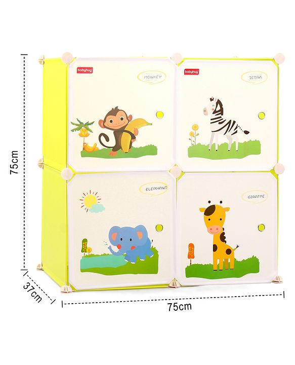 Babyhug 4 Layered Detachable Storage Unit Animal Print - Green