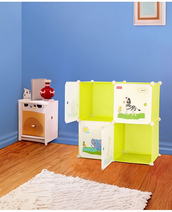 Babyhug 4 Layered Detachable Storage Unit Animal Print - Green
