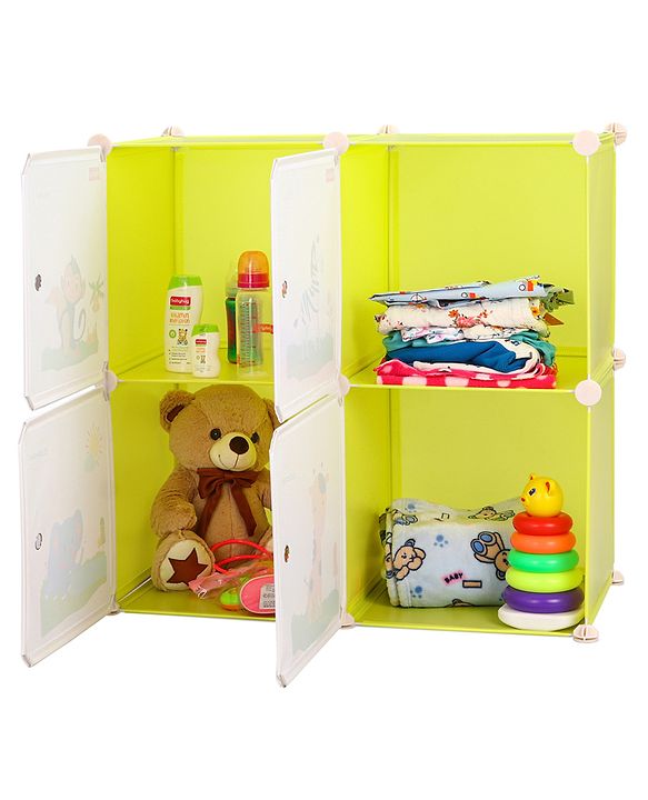 Babyhug 4 Layered Detachable Storage Unit Animal Print - Green