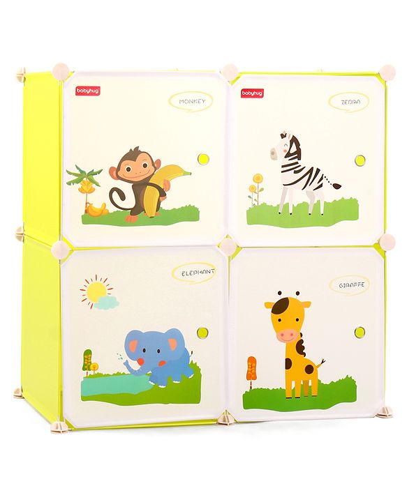 Babyhug 4 Layered Detachable Storage Unit Animal Print - Green