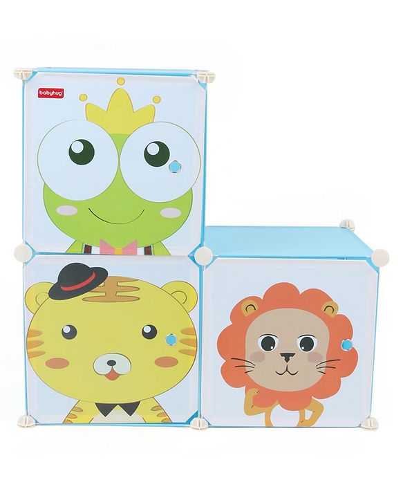 Babyhug 3 Cabinets Detachable Storage Unit Cartoon Print - Blue