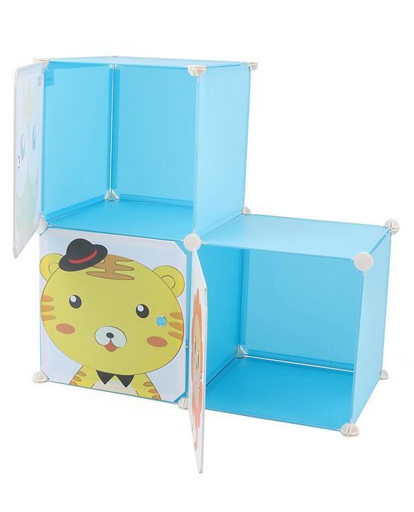 Babyhug 3 Cabinets Detachable Storage Unit Cartoon Print - Blue