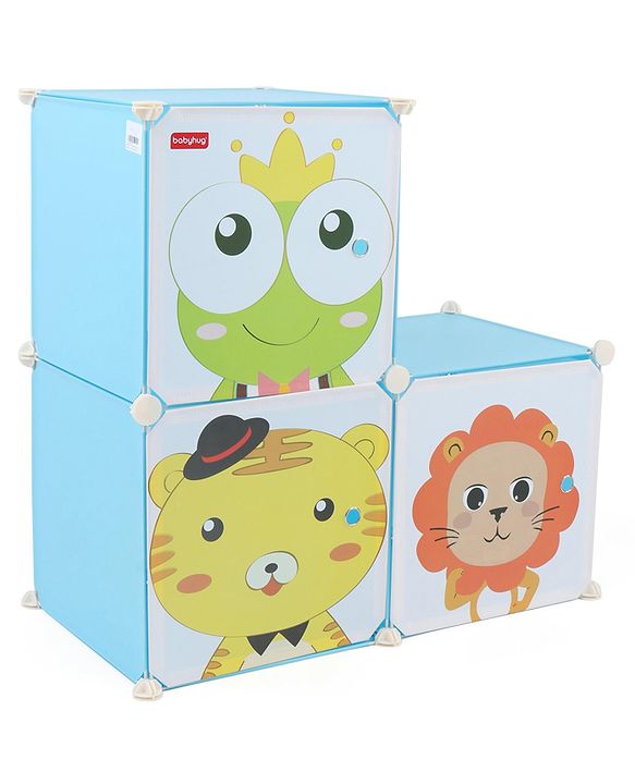 Babyhug 3 Cabinets Detachable Storage Unit Cartoon Print - Blue