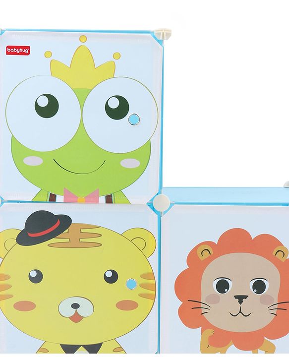 Babyhug 3 Cabinets Detachable Storage Unit Cartoon Print - Blue