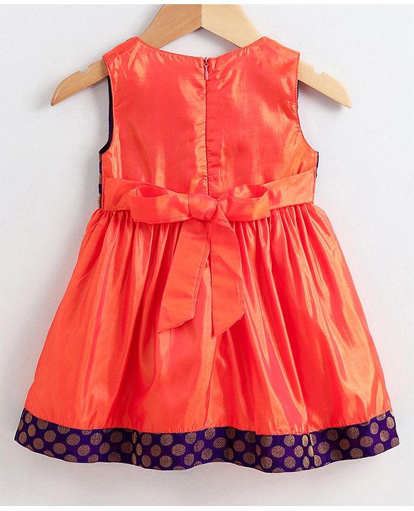 Babyhug Sleeveless Ethnic Dress  - Purple Orange