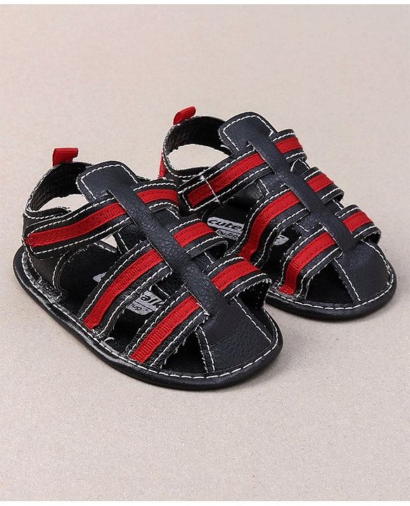 Cute Walk by Babyhug Booties - Black Red