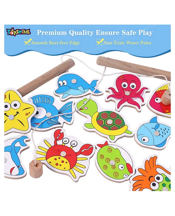 Toyshine Wooden Magnetic Fishing Game Toy 12 Pieces Online India