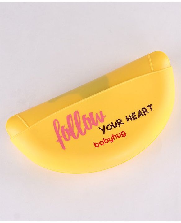 Babyhug Soft Silicone Feeding Bib  Bird Print, Yellow| Waterproof, Tear-Resistant, Easy to Wear| With Deep Crumb Catcher| Adjustable Fit| Foldable & Easy to Carry