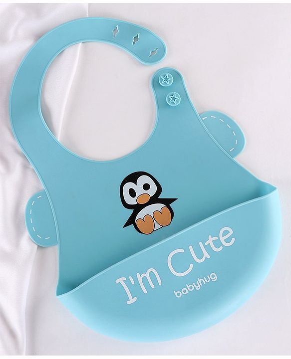 Babyhug Soft Silicone Feeding Bib  Bird Print, Yellow| Waterproof, Tear-Resistant, Easy to Wear| With Deep Crumb Catcher| Adjustable Fit| Foldable & Easy to Carry