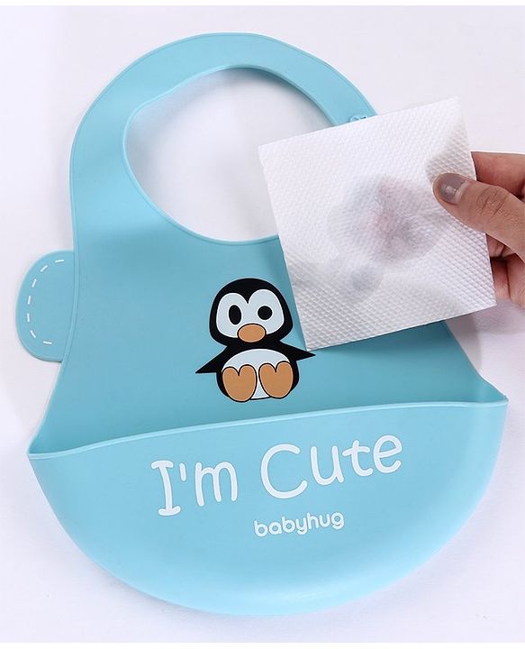 Babyhug Soft Silicone Feeding Bib  Bird Print, Yellow| Waterproof, Tear-Resistant, Easy to Wear| With Deep Crumb Catcher| Adjustable Fit| Foldable & Easy to Carry