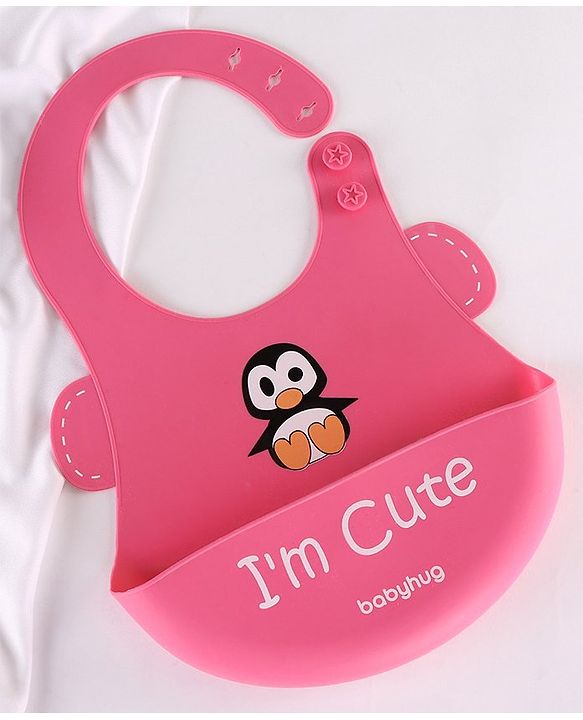 Babyhug Soft Silicone Feeding Bib  Bird Print, Yellow| Waterproof, Tear-Resistant, Easy to Wear| With Deep Crumb Catcher| Adjustable Fit| Foldable & Easy to Carry
