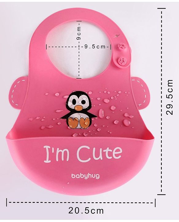 Babyhug Soft Silicone Feeding Bib  Bird Print, Yellow| Waterproof, Tear-Resistant, Easy to Wear| With Deep Crumb Catcher| Adjustable Fit| Foldable & Easy to Carry