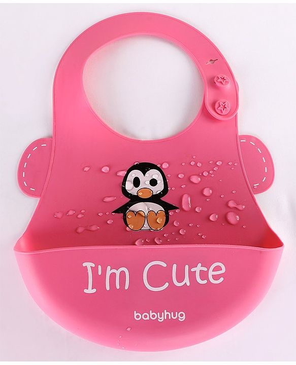 Babyhug Soft Silicone Feeding Bib  Bird Print, Yellow| Waterproof, Tear-Resistant, Easy to Wear| With Deep Crumb Catcher| Adjustable Fit| Foldable & Easy to Carry