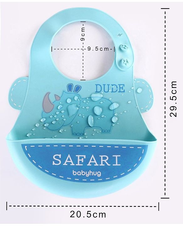 Babyhug Soft Silicone Feeding Bib  Bird Print, Yellow| Waterproof, Tear-Resistant, Easy to Wear| With Deep Crumb Catcher| Adjustable Fit| Foldable & Easy to Carry
