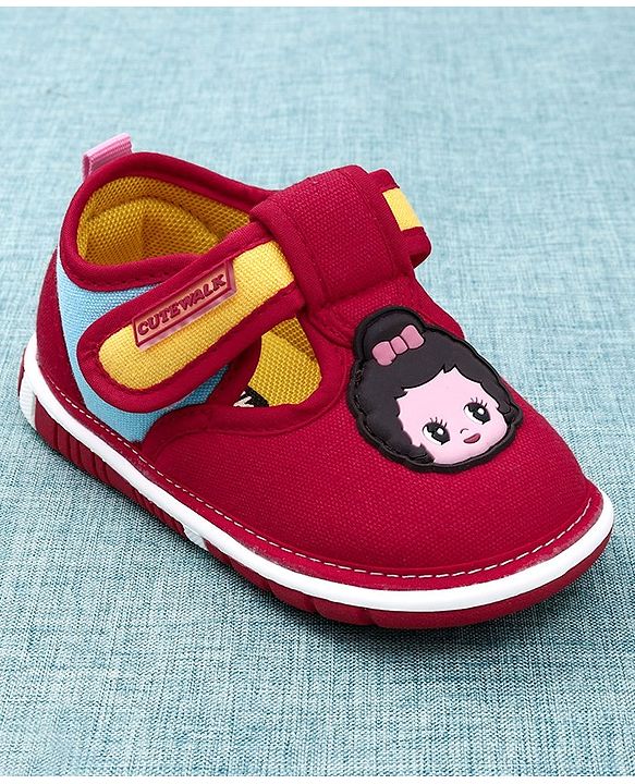Cute Walk by Babyhug Canvas Musical Shoes Doll Patch - Red