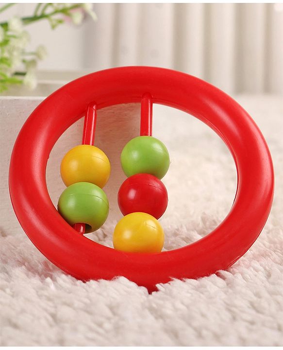 Babyhug Beads Rattle Red - Length 9 cm
