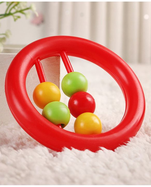Babyhug Beads Rattle Red - Length 9 cm
