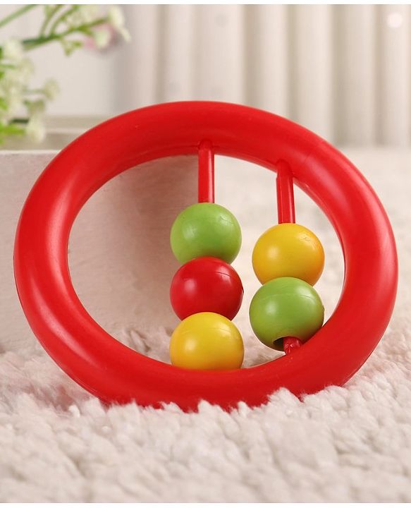 Babyhug Beads Rattle Red - Length 9 cm