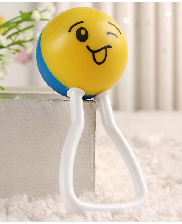 Babyhug Joy Rattle with Vibrant Color & Delightful Rattling Sound|Lightweight, Easy-to-Hold Rattle for Sensory|Motor Skill & Cognitive Development|Safe & Durable Material|3+ Months|BIS|Yellow & Blue